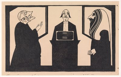 بين هؤلاء الثلاثة يتأرجح قلبي (العنوان الأصلي على الشيء) بواسطة صموئيل جيسورون دي ميسكيتا (توقيع الفنان)