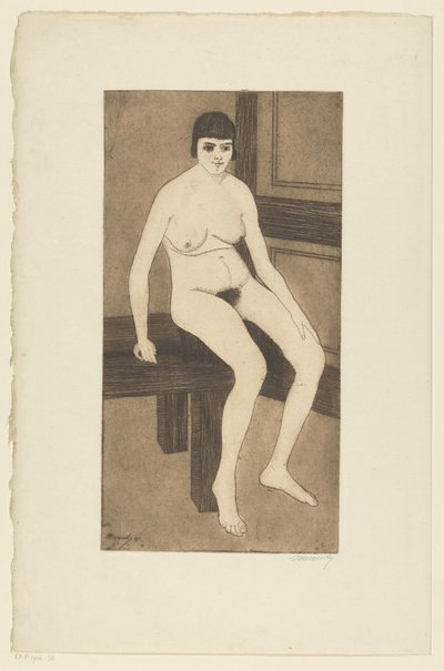 يجلس عارية بواسطة Samuel Jessurun de Mesquita (signed by artist)