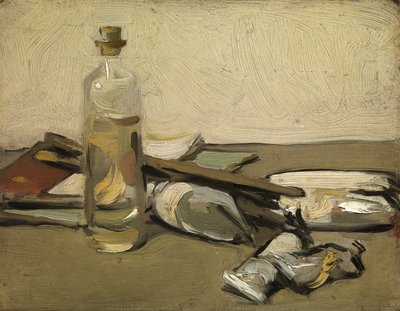 الحياة الساكنة: أنابيب الطلاء، حوالي عام 1903 (زيت على اللوحة) بواسطة صموئيل جون بيبلوي