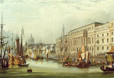 Custom House ، E16 ، منقوش بواسطة RG Reeve ، 1828 (مائي) بواسطة صموئيل أوين