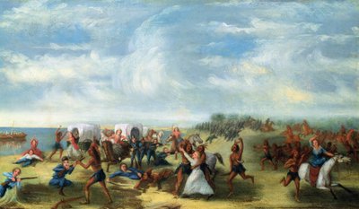 مذبحة حصن ديربورن في 15 أغسطس 1812 بواسطة صموئيل بيج