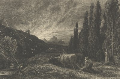 The Early Plowman ، أو The Morning Spread on the Mountains ، قبل عام 1861. بواسطة صموئيل بالمر