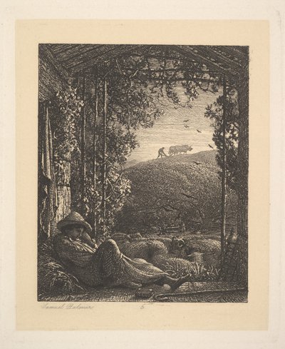 الراعي النائم ، الصباح الباكر ، 1857. بواسطة صموئيل بالمر