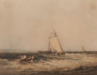 قوارب الصيد، حوالي 1820 (ألوان مائية على ورق) بواسطة صموئيل بروت