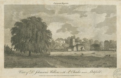 Lichfield - شجرة الصفصاف "دكتور جونسون": engraving، nd [c 1804] بواسطة صموئيل رولي