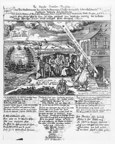 إلى الله ، في ذكرى خلاصه المزدوج من البحرية التي لا تقهر (1588) والخيانة المسحوقة التي لا تُقابل (1605) ، (النقش) تمثيل. بواسطة Transmariner ، 1689 (صورة بوندو) بواسطة صموئيل وارد