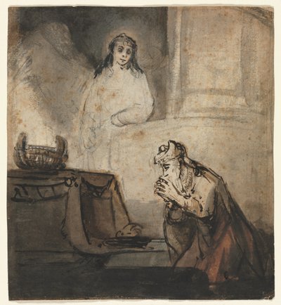 ملاك يظهر في زكريا ، الربع الثالث 1600s. بواسطة صموئيل فان هوغستراتن