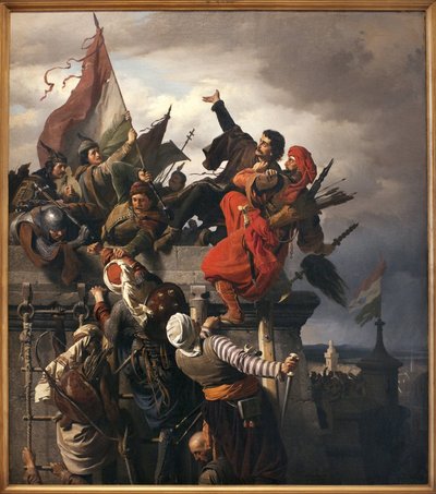 تضحية تيتوش دوجوفيتش (؟ -1456). أبطال هنغاريا القوميون ، والتي تميزت أثناء حصار الإمبراطورية العثمانية لبلغراد. لوحة لساندور واغنر (1838-1919) ، زيت على قماش بواسطة الكسندر فون فاغنر
