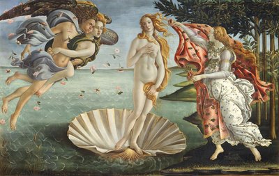 ولادة فينوس، ج.1485 (درجة الحرارة على القماش) بواسطة Sandro (1444/5 1510) Botticelli