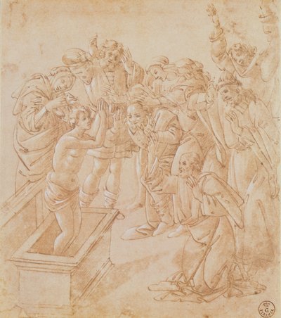 The Raising of Lazarus (pen & ink with gouache) بواسطة ساندرو بوتيتشيلي