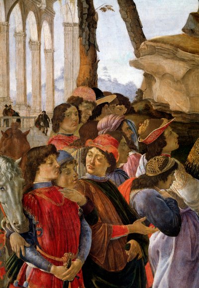 The adoration of the magi, detail بواسطة ساندرو بوتيتشيلي