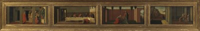 Scenes from the life of Mary Magdalene (four predella panels - a. Christ teaching; b. feast in the house of Simon; c. Noli me Tangere; d. last moments of the Magdalene) بواسطة ساندرو (بعد) بوتيتشيلي