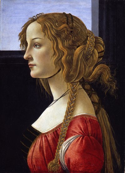 صورة الملف الشخصي لامرأة شابة Simonetta Vespucci ، ca 1476 بواسطة ساندرو بوتيتشيلي