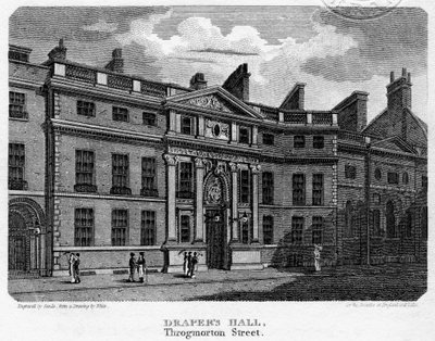 قاعة درابرز ، شارع Throgmorton ، مدينة لندن ، 1812. بواسطة رمال