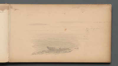 كراسة الرسم ، الصفحة 04: Sea Scape مع تدوينات الألوان ، 1859. بواسطة سانفورد روبنسون جيفورد