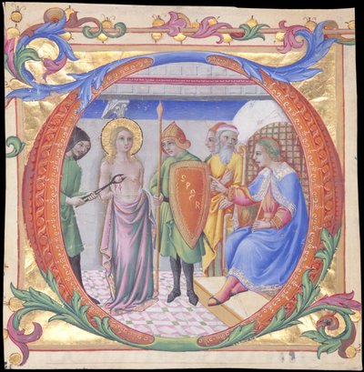 استشهاد القديس أغاثا في البداية د ، كاليفورنيا. 1470-73. بواسطة سانو دي بيترو