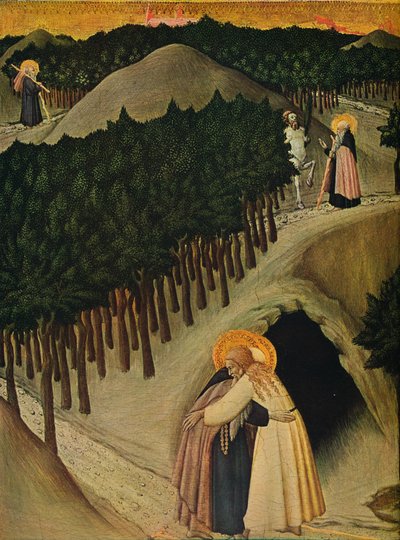 لقاء القديس أنطونيوس والقديس بولس ، 1430-1435 بواسطة سانو دي بيترو
