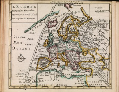 Kart fra Nasjonalbibliotekets kartsamling. Kartet er gitt ut i  (1690-1708) og viser Europa بواسطة سانسون شي مورتييه