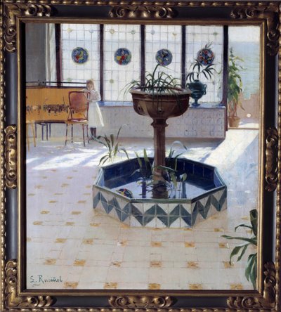 النافورة تحت الشرفة لوحة سانتياغو روسينول y (i) Prats (1861-1931) 1894 مجموعة خاصة بواسطة سانتياغو روسينول إي براتس