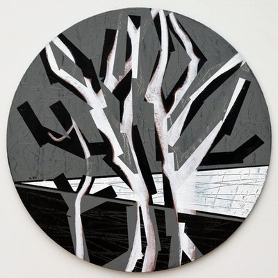 Twixt Heaven & Earth XVII-B (أكريليك على لوح دائري) بواسطة سارة هايوارد