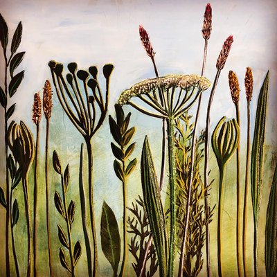 Hogweed 2020 (أكريليك على السبورة) بواسطة سارة طومسون إنجلز