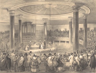 توزيع جوائز اتحاد الفن الأمريكي ، في خيمة الاجتماع ، برودواي ، 24 ديسمبر ، 1 ... ، 1847 بواسطة فرانسيس دافنيون