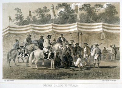 الجنود اليابانيون في يوكوهاما ، اليابان ، c1845 بواسطة ساروني وشركاه