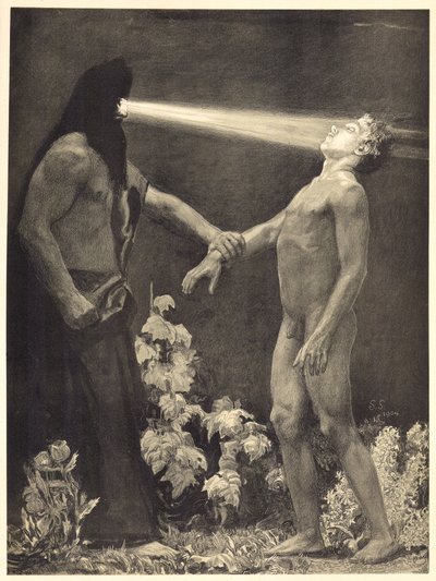 التنويم المغناطيسى. 1904 (حفر ضوئي) بواسطة Sascha Schneider