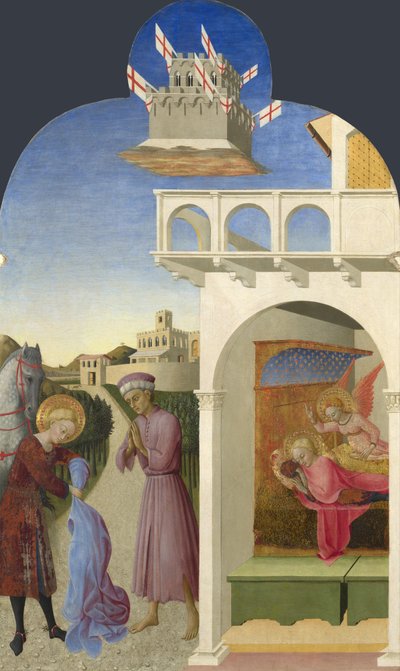 القديس فرنسيس والفقير الفارس ، ورؤية فرانسيس من بورجو ديل سانتو سيبولكرو Altarpiece ، 1437-1444 بواسطة Sassetta