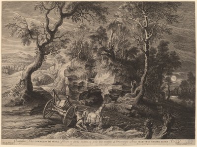 المناظر الطبيعية الصخرية بواسطة Schelte Adams Bolswert after Sir Peter Paul Rubens