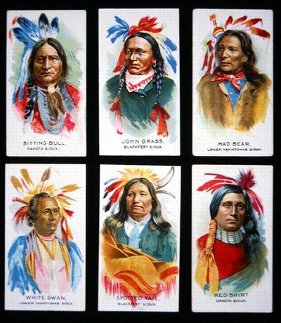 ستة من قادة Sioux البارزين (لون ليثو) بواسطة المدرسة الأمريكية
