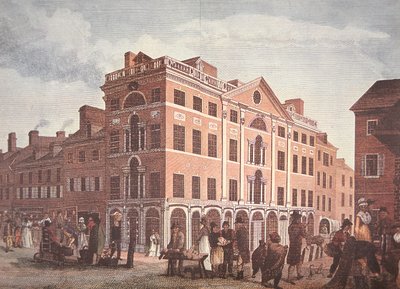 The corner of Third and Market Streets, Philadelphia (colour litho) بواسطة المدرسة الأمريكية