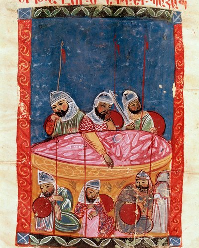 حراس قبر المسيح (صورة مصغرة بواسطة المدرسة الأرمينية