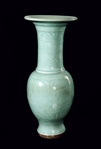 مزهرية سيلادون زجاجية ، أسرة يوان (1260-1368) (سيراميك) بواسطة المدرسة الصينية