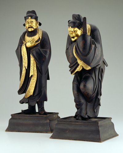 زوج من المسؤولين الطاويين ، يوان أو أوائل أسرة مينج (قطعة من البرونز المذهب) (انظر 205152) بواسطة المدرسة الصينية