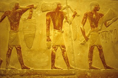 مصر القديمة، نحت/رسم على الحائط، المصطبة/مقبرة إيدوت، سقارة، 2323-2150 ق.م.، حاملو القرابين (صورة) بواسطة المدرسة المصرية