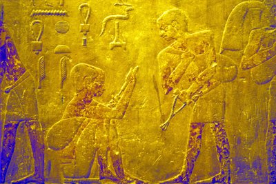 مصر القديمة، نحت/رسم على الحائط، المصطبة/مقبرة تي، سقارة، الأسرة الخامسة، السلع التجارية في السوق (صورة) بواسطة المدرسة المصرية