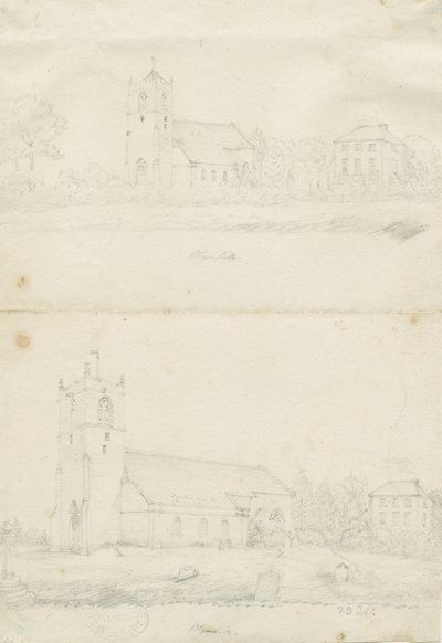 كنيسة بليميل: رسومات بالقلم الرصاص ، بدون تاريخ [1797] (رسم) بواسطة مدرسة اللغة الإنجليزية