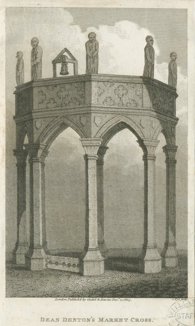 Lichfield - Market Place: engraving، nd [c 1805] (طباعة) بواسطة مدرسة اللغة الإنجليزية