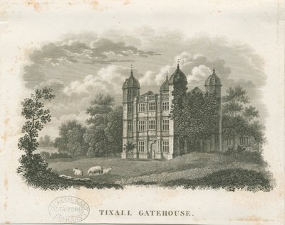 Tixall Hall - Gatehouse: نقش (نقش) ، و [أوائل القرن التاسع عشر] (طباعة) بواسطة مدرسة اللغة الإنجليزية