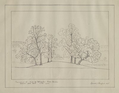 Uttoxeter - "Tumulus at the end of Uttoxeter Race Course": طباعة معمارية بواسطة مدرسة اللغة الإنجليزية