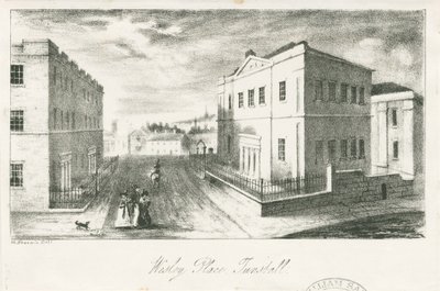Wolstanton - "Wesley Place، Tunstall": الطباعة الحجرية ، بدون تاريخ [منتصف القرن التاسع عشر] (طباعة) بواسطة مدرسة اللغة الإنجليزية