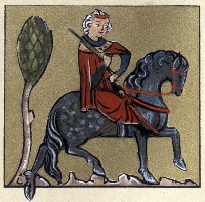 تروبادور من العصور الوسطى ، رسم توضيحي من "Histoire de la Literature Francaise" بقلم هيرمان سوشيير بواسطة المدرسة الفرنسية