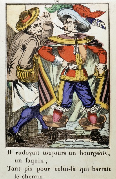 الكابتن فراكاس: "" كان دائمًا يهدد برجوازية ... "رواية بقلم ثيوفيل غوتييه (1811-1872) - صورة إبينال بواسطة المدرسة الفرنسية