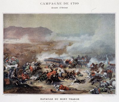 Combat du Mont Thabor - في "" انتصارات وفتوحات الجيش الفرنسي "، باريس ، nd بواسطة المدرسة الفرنسية