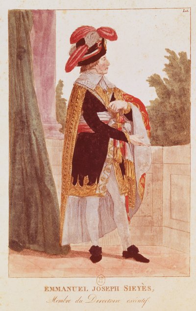 إيمانويل جوزيف سييس (1748-1836) القرنين الثامن عشر والتاسع عشر (نقش ملون) بواسطة المدرسة الفرنسية