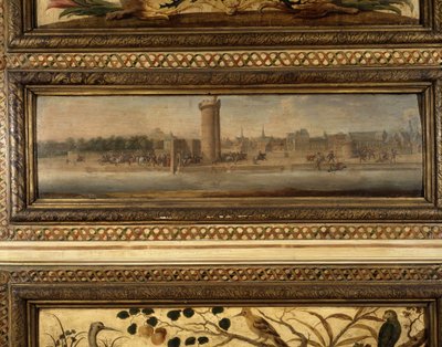 Entrée d'Henri IV à Paris: افتتح Charles de Cossé Brissac (Cosse-Brissac) أمام Henri IV (1553-1610) باب المؤتمر (1594) - المناظر الطبيعية المتوسطة لإحدى اللوحات الكبيرة في الغرفة - Salon de لا Meilleraye. ارسنال. لوحة Quilleriez أ بواسطة المدرسة الفرنسية