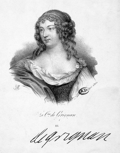 فرانسواز مارغريت دي سيفيني ، كونتيسة غرينيان (1648-1705) ، ابنة ماري دي رابوتين شانتال (رابوتين شانتال) ، مركيز سيفيني ديت مدام دي سيفيني (1626-1696) - نقش ، بدون تاريخ بواسطة المدرسة الفرنسية