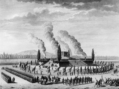 الثورة الفرنسية: Funebres تكريماً للمواطنين الذين ماتوا في نانسي في سبتمبر 1790. باريس ، مكتبة معهد تاريخ الثورة بواسطة المدرسة الفرنسية