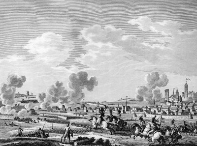 الثورة الفرنسية ووصول القوى المضادة للثورة: انتصار الثوار الفرنسيين في جماب في 6 نوفمبر 1792 على الجيش النمساوي في بلجيكا. باريس ، مكتبة معهد تاريخ الثورة بواسطة المدرسة الفرنسية